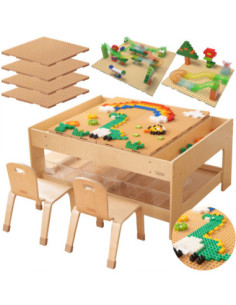 MASTERKIDZ Wooden Educational Table + STEM WALL ACCESSORIES + 359 pcs.