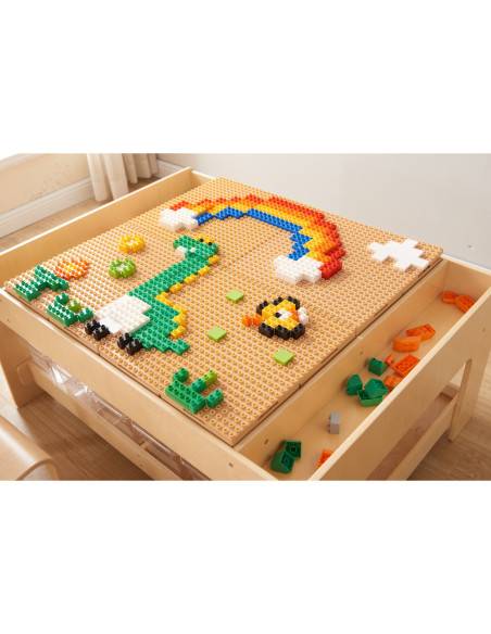 MASTERKIDZ Drewniany Stół Edukacyjny + AKCESORIA STEM WALL + 359 el.