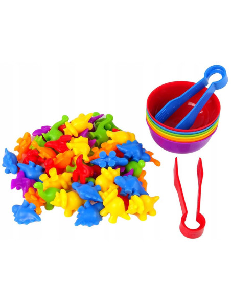 WOOPIE Gra Edukacyjna Sorter Kolorów Dinozaury 56 el.