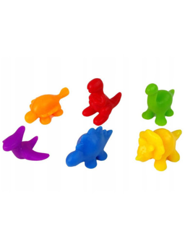 WOOPIE Gra Edukacyjna Sorter Kolorów Dinozaury 56 el.