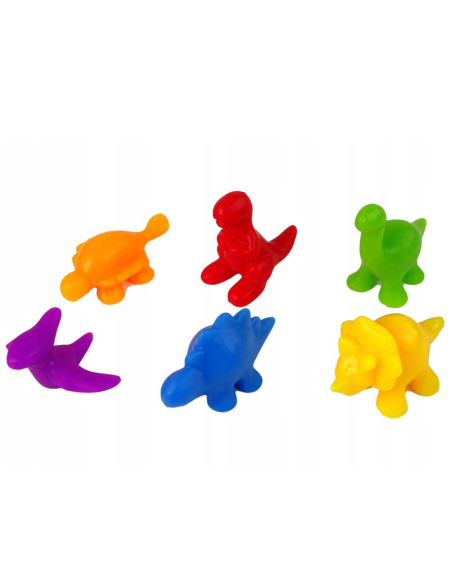 WOOPIE Gra Edukacyjna Sorter Kolorów Dinozaury 56 el.