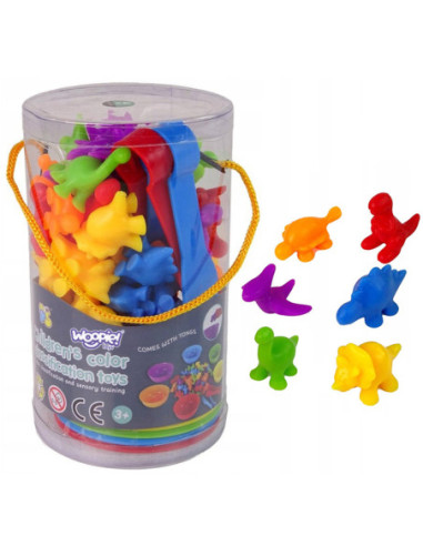 WOOPIE Gra Edukacyjna Sorter Kolorów Dinozaury 56 el.