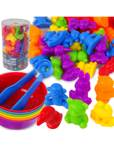 WOOPIE Gra Edukacyjna Sorter Kolorów Zwierzęta  44 el.