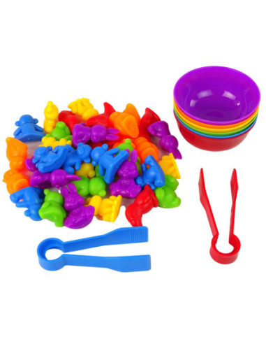 WOOPIE Gra Edukacyjna Sorter Kolorów Zwierzęta  44 el.