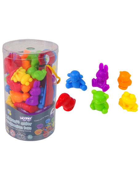 WOOPIE Gra Edukacyjna Sorter Kolorów Zwierzęta  44 el.