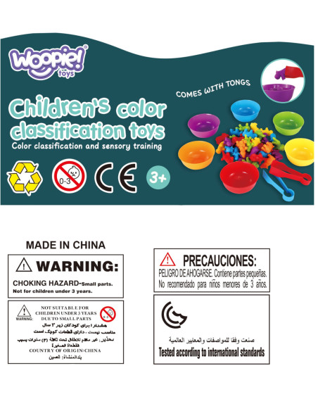 WOOPIE Gra Edukacyjna Sorter Kolorów Zwierzęta  44 el.