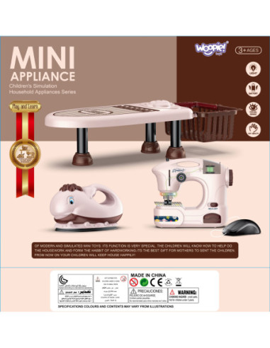 WOOPIE Zestaw 2w1 Małe AGD Maszyna do Szycia z Żelazkiem ze Spryskiwaczem