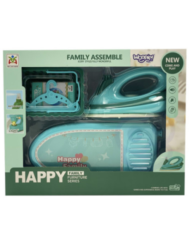 WOOPIE Zestaw do Prasowania 2w1 Deska Żelazko + Kosz na Pranie 6 el.