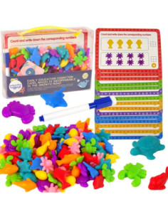 WOOPIE Zestaw Edukacyjny Nauka Liczenia Sortowanie Kolorów Morska Kraina 111 el.