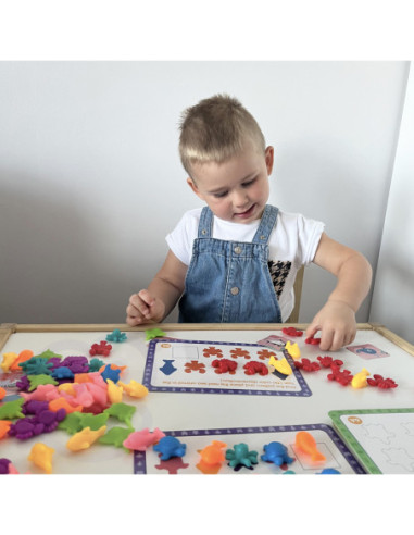 WOOPIE Zestaw Edukacyjny Nauka Liczenia Sortowanie Kolorów Morska Kraina 111 el.