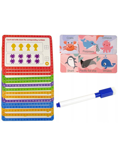 WOOPIE Zestaw Edukacyjny Nauka Liczenia Sortowanie Kolorów Morska Kraina 111 el.