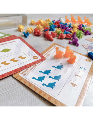 WOOPIE Zestaw Edukacyjny Nauka Liczenia Sortowanie Dinozaury 95 el.