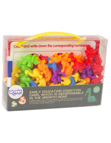 WOOPIE Zestaw Edukacyjny Nauka Liczenia Sortowanie Dinozaury 95 el.