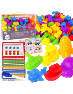 WOOPIE Montessori Educational Set Learning to Count Color Sorter Vehicles 83 pcs.