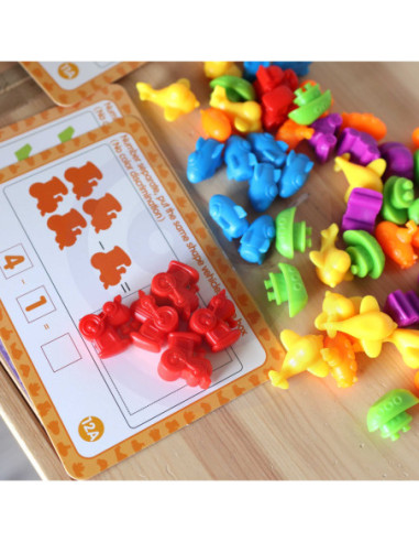 WOOPIE Zestaw Edukacyjny Nauka Liczenia Sortowanie Kolorów Pojazdy 84 el.