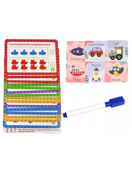 WOOPIE Zestaw Edukacyjny Nauka Liczenia Sortowanie Kolorów Pojazdy 84 el.