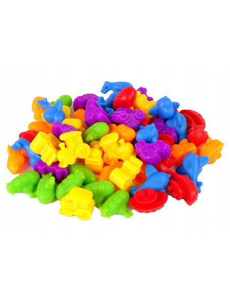 WOOPIE Zestaw Edukacyjny Nauka Liczenia Sortowanie Kolorów Pojazdy 84 el.