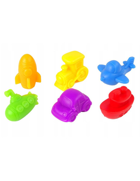 WOOPIE Zestaw Edukacyjny Nauka Liczenia Sortowanie Kolorów Pojazdy 84 el.