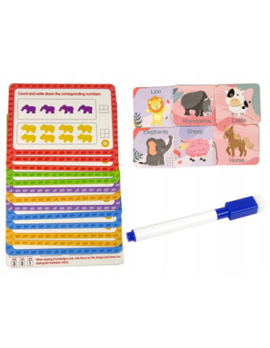 WOOPIE Zestaw Edukacyjny Nauka Liczenia Sortowanie Kolorów Zwierzęta 84 el.