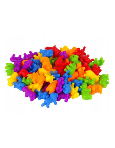 WOOPIE Zestaw Edukacyjny Nauka Liczenia Sortowanie Kolorów Zwierzęta 84 el.