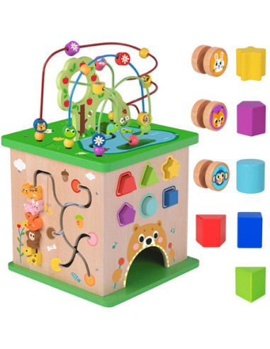 TOOKY TOY Kostka Edukacyjna Sorter Labirynt Przeplatanka Zwierzątka