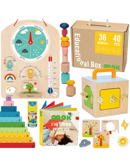 Tooky Toy Edukacyjne Pudełko dla Dzieci z 6w1 od 3 Lat