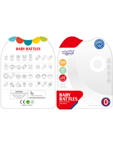 WOOPIE Zabawka Sensoryczna 2w1 Grzechotka Gryzak Słonik