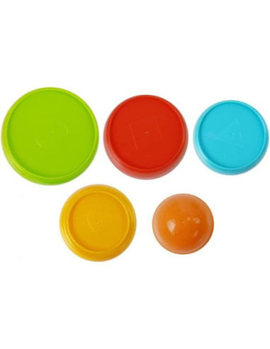 WOOPIE BABY Zabawka Sensoryczna Piramidka Kolorowe Kubeczki 5 el.