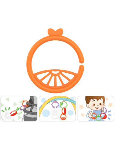 WOOPIE Zabawka Sensoryczna Gryzaki dla Niemowląt Zawieszki Zwierzątka Łańcuszek 4 el.