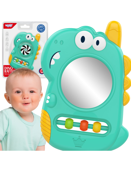 WOOPIE BABY Zabawka Sensoryczna Gryzak Lusterko Dino