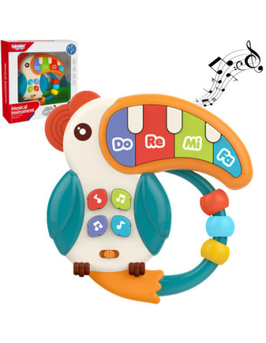 WOOPIE Pianinko Muzyczne 3w1 Sensoryczne Gryzak Pelikan