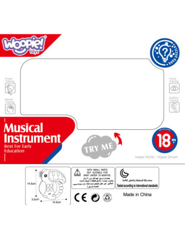 WOOPIE Pianinko Muzyczne 3w1 Sensoryczne Gryzak Pelikan