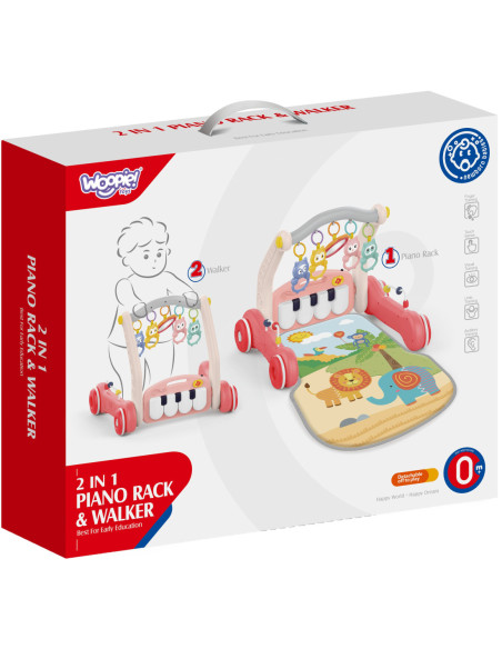 WOOPIE Mata z Pałąkiem Pchacz 2w1 Pianinko