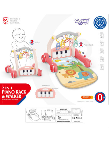 WOOPIE Mata z Pałąkiem Pchacz 2w1 Pianinko