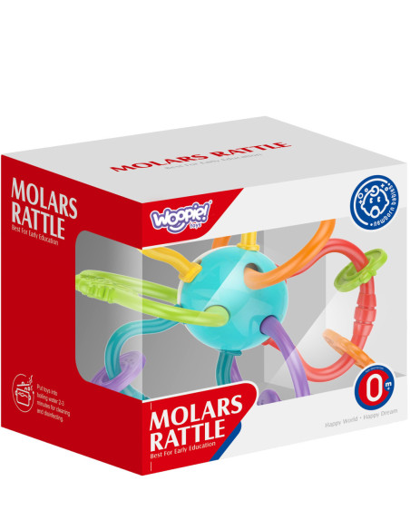 WOOPIE ZABAWKA SENSORYCZNA GRZECHOTKA GRYZAK 2w1