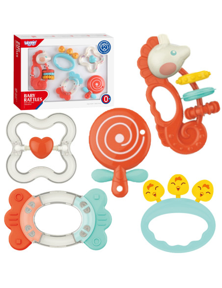 WOOPIE Zestaw Gryzaków Grzechotek Sensorycznych