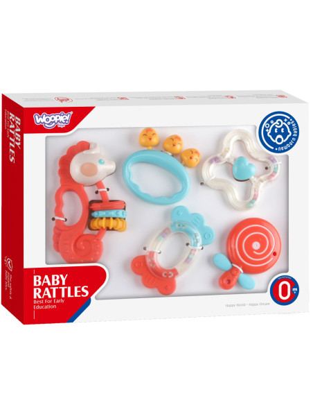 WOOPIE Zestaw Gryzaków Grzechotek Sensorycznych