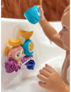 WOOPIE Małpka Zabawka Wodna do Kąpieli Gąsienica Gwiazdka Kołowrotek Przelewowa + Kubeczek 2