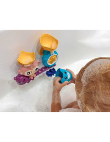 WOOPIE Małpka Zabawka Wodna do Kąpieli Gąsienica Gwiazdka Kołowrotek Przelewowa + Kubeczek