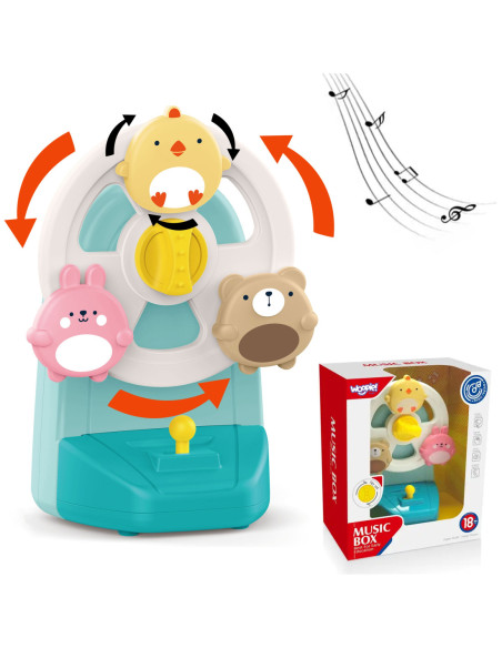 WOOPIE Pozytywka Karuzela Zwierzęta Zabawka Muzyczna Edukacyjna