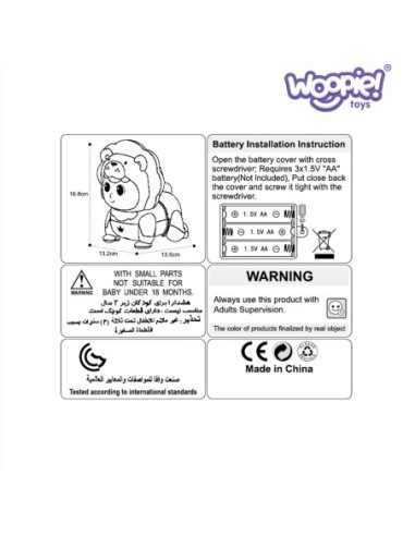 WOOPIE Raczkujący Bobas Zabawka z Melodiami Świecąca Interaktywna