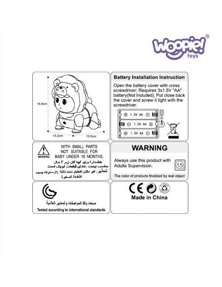 WOOPIE Raczkujący Bobas Zabawka z Melodiami Świecąca Interaktywna