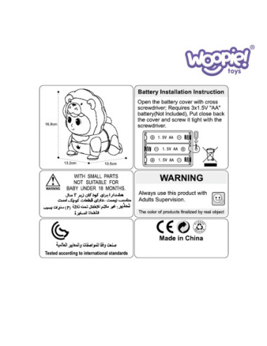 WOOPIE Raczkujący Bobas Zabawka z Melodiami Świecąca Interaktywna