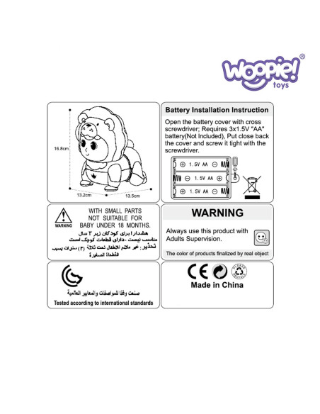 WOOPIE Raczkujący Bobas Zabawka z Melodiami Świecąca Interaktywna