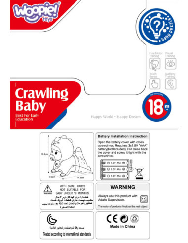 WOOPIE Raczkujący Bobas Zabawka z Melodiami Świecąca