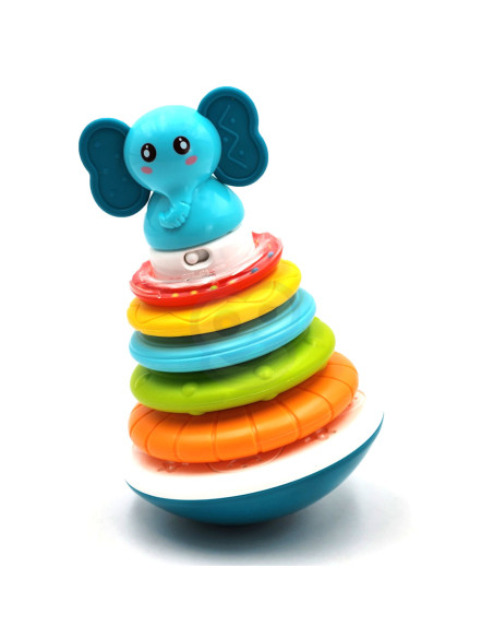 WOOPIE Piramida Wieża Interaktywna Słonik z Obręczami Grzechotka