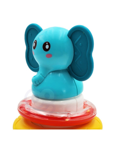 WOOPIE Piramida Wieża Interaktywna Słonik z Obręczami Grzechotka