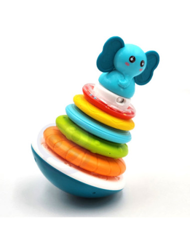 WOOPIE Piramida Wieża Interaktywna Słonik z Obręczami Grzechotka