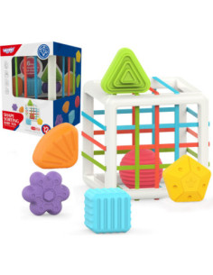 WOOPIE BABY Flexible Sensory Cube Sorter for Children Colorful Shapes