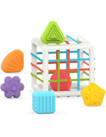 WOOPIE Elastyczna Kostka Sensoryczna Sorter dla Dzieci Kolorowe Kształty